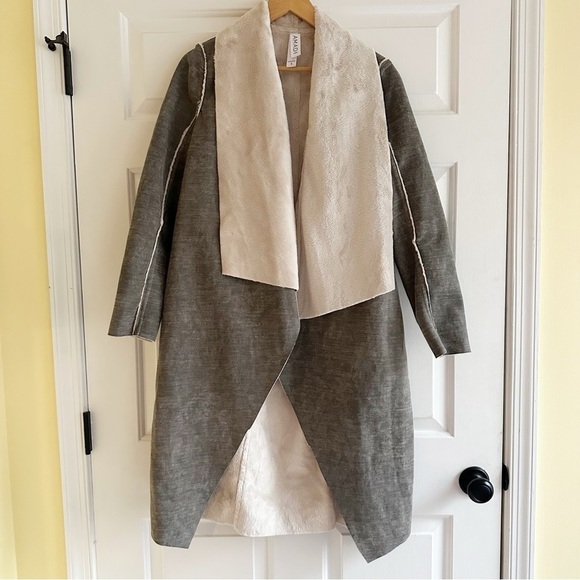 Anthropologie Amadi Camilla Faux Suede Longline Open Jacket Western Boho Small - Picture 4 of 10